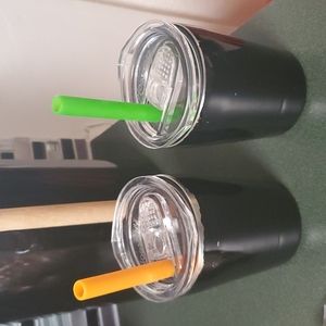 Housavvy 2 Pack 8.5oz Kids Stainless Steel Cups with Lids and Straws Double Wall